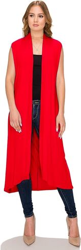 Women's Long Sleeve/Sleeveless Full Length Duster Long Open Cardigan(Sizes: S-5X) in Saudi Arabia