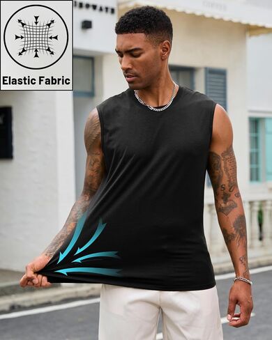 EKLENTSON Men's Tank Tops UPF 50+ Sleeveless Shirt Lightweight Cooling Muscle Tee Sun Protection Quick Dry Workout Shirt in Saudi Arabia