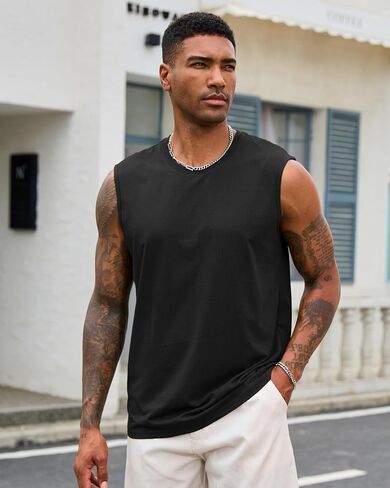EKLENTSON Men's Tank Tops UPF 50+ Sleeveless Shirt Lightweight Cooling Muscle Tee Sun Protection Quick Dry Workout Shirt in Saudi Arabia