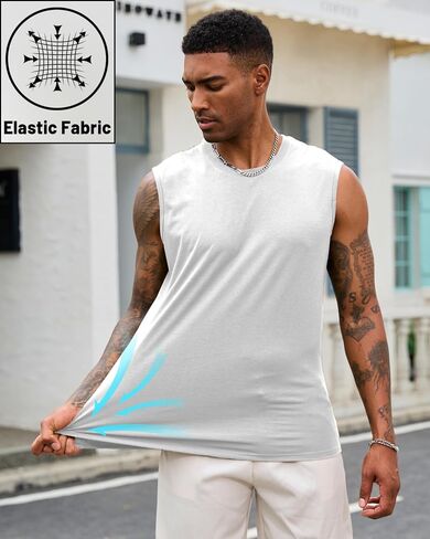 EKLENTSON Men's Tank Tops UPF 50+ Sleeveless Shirt Lightweight Cooling Muscle Tee Sun Protection Quick Dry Workout Shirt in Saudi Arabia