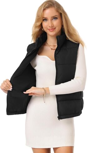 Women's Puffer Vest - Lightweight, Water Repellent, 4 Pockets, for Fall & Winter in Kuwait