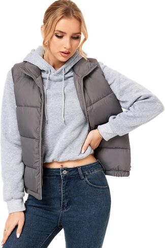 Women's Puffer Vest - Lightweight, Water Repellent, 4 Pockets, for Fall & Winter in Kuwait
