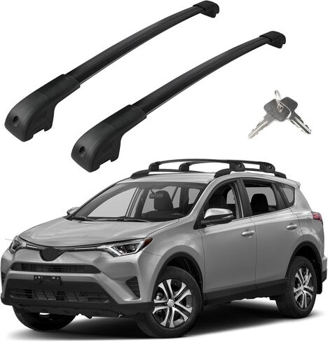 Roof Rack Cross Bars Compatible with Toyota RAV4 2013-2018, Adjustable Aluminum Heavy Duty 300 LBS Anti-Theft Lock Cargo Carrier Rooftop Crossbar Accessories for Bike, Basket, Snowboard, Luggage in Kuwait