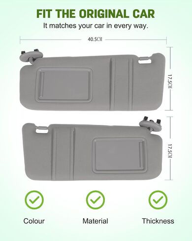 مجموعة Scitoo Right Passenger Sun Sun Visor Fit للفترة 2006-2011 لتويوتا كامري بدون فتحة سقف (بيج) in Kuwait