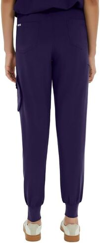 Medical Scrub Pants for Women — Mid Rise Jogger Pants with Yoga Waistband, 4-Way Stretch, Anti-Wrinkle & 8 Pockets in Kuwait