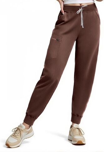 Women's Scrub Pants, Mid Rise Slim Fit Cargo Joggers with Pockets and Adjustable Drawstring Waistband for Women in Saudi Arabia