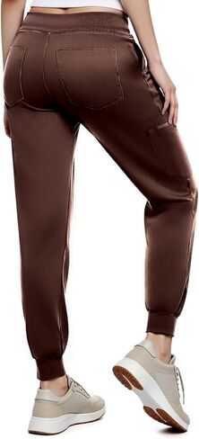 Women's Scrub Pants, Mid Rise Slim Fit Cargo Joggers with Pockets and Adjustable Drawstring Waistband for Women in Saudi Arabia