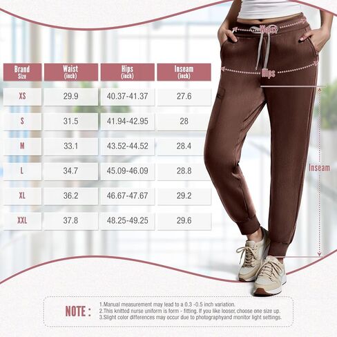 Women's Scrub Pants, Mid Rise Slim Fit Cargo Joggers with Pockets and Adjustable Drawstring Waistband for Women in Saudi Arabia