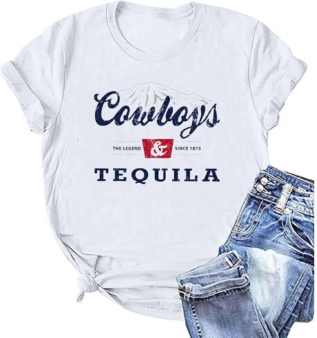 Western Cowboy Shirts Vintage Graphic Tees for Women Cowgirl Country Music Concert Tshirts Funny Retro Rodeo Shirt in Saudi Arabia
