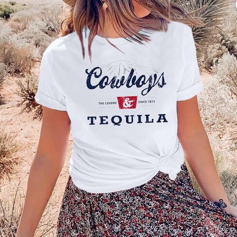 Western Cowboy Shirts Vintage Graphic Tees for Women Cowgirl Country Music Concert Tshirts Funny Retro Rodeo Shirt in Saudi Arabia
