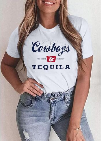 Western Cowboy Shirts Vintage Graphic Tees for Women Cowgirl Country Music Concert Tshirts Funny Retro Rodeo Shirt in Saudi Arabia