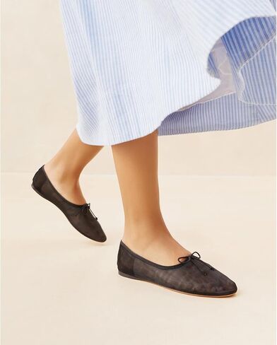 UBWDU Mesh Ballet Flats for Women Round Closed Toe Mary Jane Flats Ballerina Shoes with Bow in Saudi Arabia