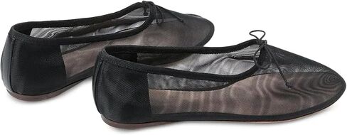 UBWDU Mesh Ballet Flats for Women Round Closed Toe Mary Jane Flats Ballerina Shoes with Bow in Saudi Arabia