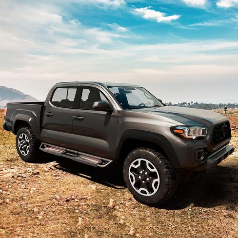 6" Running Boards Compatible with 2005-2023 Toyota Tacoma Double Cab, Bolt-On Steel Side Steps with Non-Slip Textured Surface, Black Powder Coated Direct Fit Nerf Bars in Saudi Arabia