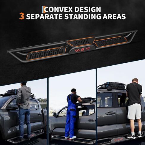 6" Running Boards Compatible with 2005-2023 Toyota Tacoma Double Cab, Bolt-On Steel Side Steps with Non-Slip Textured Surface, Black Powder Coated Direct Fit Nerf Bars in Saudi Arabia
