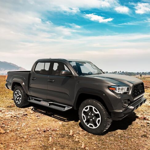 6" Running Boards Compatible with 2005-2023 Toyota Tacoma Double Cab, Bolt-On Steel Side Steps with Non-Slip Textured Surface, Black Powder Coated Direct Fit Nerf Bars in Saudi Arabia