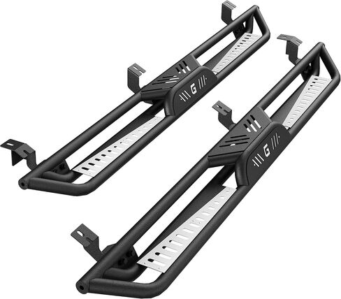 6" Running Boards Compatible with 2005-2023 Toyota Tacoma Double Cab, Bolt-On Steel Side Steps with Non-Slip Textured Surface, Black Powder Coated Direct Fit Nerf Bars in Saudi Arabia