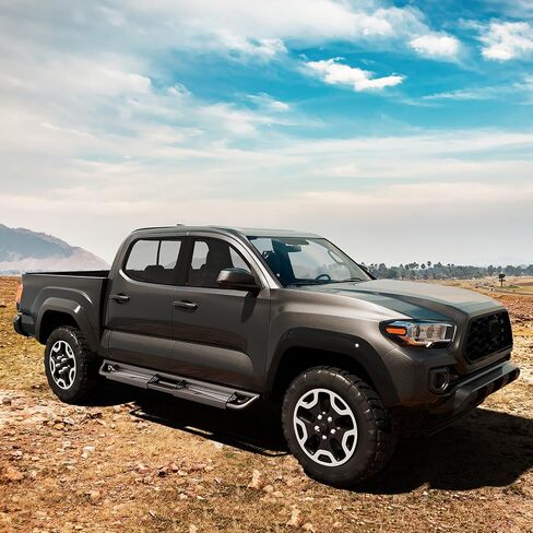 6" Running Boards Compatible with 2005-2023 Toyota Tacoma Double Cab, Bolt-On Steel Side Steps with Non-Slip Textured Surface, Black Powder Coated Direct Fit Nerf Bars in Kuwait