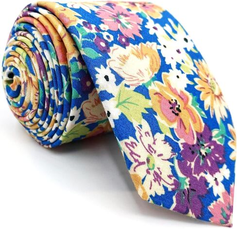 S&W SHLAX&WING Cotton Neckties for Men Wedding Party Slim Skinny Ties Printed in Kuwait