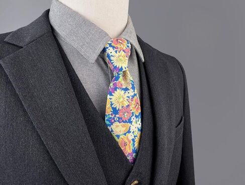 S&W SHLAX&WING Cotton Neckties for Men Wedding Party Slim Skinny Ties Printed in Kuwait