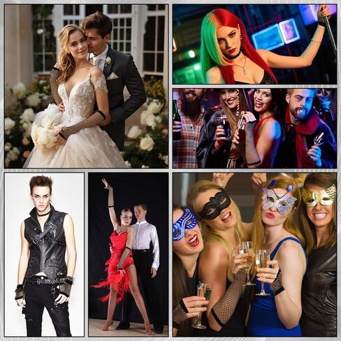 قفازات شبكية السمكة ، قفازات طويلة القفازات شبكية لا توجد بها أزياء للنساء للنساء فتاة الهالوين 80s. in Kuwait