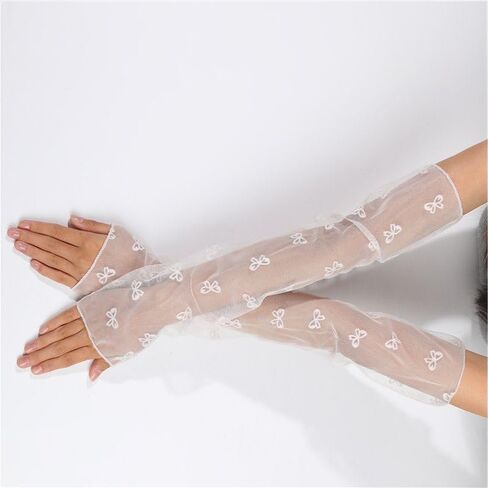 Women's Sexy Sheer Fingerless Gloves Mesh Tulle Super Long Gloves Opera Costume Prom Wedding Party Dance Etc Accessories in Kuwait