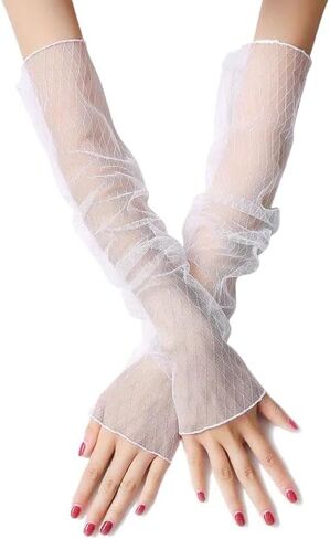 Women's Sexy Sheer Fingerless Gloves Mesh Tulle Super Long Gloves Opera Costume Prom Wedding Party Dance Etc Accessories in Kuwait