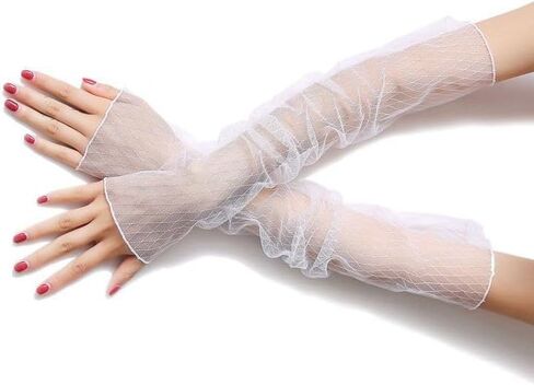 Women's Sexy Sheer Fingerless Gloves Mesh Tulle Super Long Gloves Opera Costume Prom Wedding Party Dance Etc Accessories in Kuwait