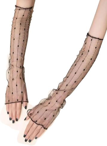 Women's Sexy Sheer Fingerless Gloves Mesh Tulle Super Long Gloves Opera Costume Prom Wedding Party Dance Etc Accessories in Kuwait