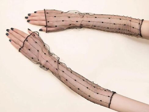 Women's Sexy Sheer Fingerless Gloves Mesh Tulle Super Long Gloves Opera Costume Prom Wedding Party Dance Etc Accessories in Kuwait