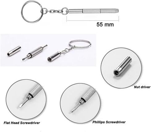 1 Pair Metal Frame Replacement Nose Bridge Eyeglasses Repair Kits Rimless Glasses Screws and 4-in-1 Screwdriver in Kuwait