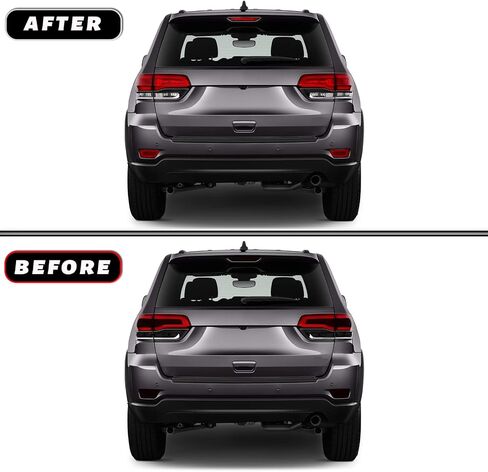 Precut Light Cover Film Fit for Jeep Grand Cherokee 2014-2021 Tail Light Tint Taillight Third Brake Rear Bumper Reflector Overlay with Gloss Dark Smoke Wrap Decals Accessories in Saudi Arabia