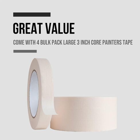 Lichamp Masking Tape 1 inch, 24 Pack General Purpose Masking Tape Bulk Multipack for Basic Use, 1 inch x 55 Yards x 24 Rolls (1320 Total Yards) in Saudi Arabia