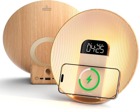 ساعة منبه شروق الشمس من كولسور، مكبر صوت بلوتوث، شحن لاسلكي، ضوضاء بيضاء، مصباح بجانب السرير، غرفة النوم، مساعد الغفوة والنوم، مثالية للهدايا in Kuwait