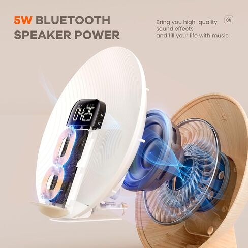 ساعة منبه شروق الشمس من كولسور، مكبر صوت بلوتوث، شحن لاسلكي، ضوضاء بيضاء، مصباح بجانب السرير، غرفة النوم، مساعد الغفوة والنوم، مثالية للهدايا in Kuwait