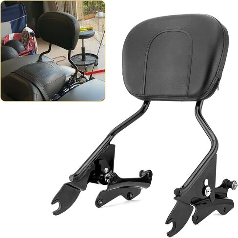 Dasen Sissy Bar with 4-Point Docking Hardware Kits, Detachable Passenger Backrest Compatible with Harley Touring Road Glide Street Glide Electra Glide Road King 2014-2024 Black in Saudi Arabia