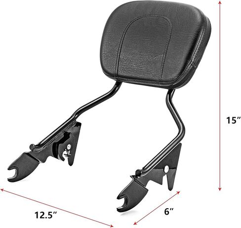 Dasen Sissy Bar with 4-Point Docking Hardware Kits, Detachable Passenger Backrest Compatible with Harley Touring Road Glide Street Glide Electra Glide Road King 2014-2024 Black in Saudi Arabia