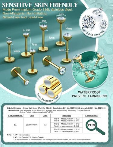 14K Gold Filled Threadless Nose Studs for Women Men-316L Surgical Steel Push in Flat Back Stud Earrings CZ Nose Nostril Tragus Helix Cartilage Conch Piercing Jewelry Hypoallergenic 20G 18G in Saudi Arabia