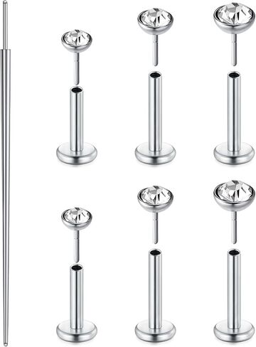 ZoLure 18G/20G أقراط مسطحة في المقودات ذات الخيط غير المرئي للأنف. in Kuwait