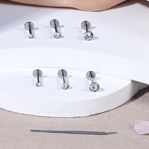 ZoLure 18G/20G أقراط مسطحة في المقودات ذات الخيط غير المرئي للأنف. in Kuwait