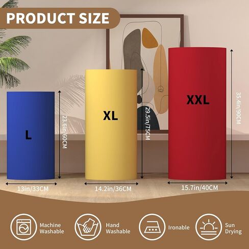Cylinder Covers Set of 3, Spandex Cylinder Stand Covers for Parties,Round Pedestal Stand Covers for Cylinder Stands for Wedding Party Birthday Display(Cylinder Stands Not Included) (Blue Yellow Red, L+XL+XXL) in Saudi Arabia