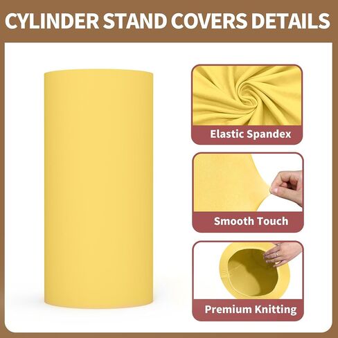 Cylinder Covers Set of 3, Spandex Cylinder Stand Covers for Parties,Round Pedestal Stand Covers for Cylinder Stands for Wedding Party Birthday Display(Cylinder Stands Not Included) (Blue Yellow Red, L+XL+XXL) in Saudi Arabia