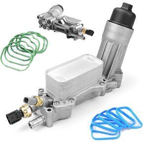 926-876 926-959 Upgraded Aluminum Engine Oil Filter Housing Kit with 3.6 Oil Cooler Adapter for 2011-2025 Dodge Charger Caravan Challenger Journey Jeep Grand Cherokee Chrysler 200 300 Town Country ram
