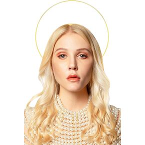 Zivyes Angel Halo Crown Mary Goddess Beaddess Golden Tiara Lolita Vintage Crown Wedding Cosplay Halloween Headdress DIY Headpiece