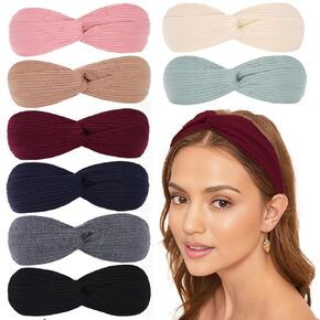 Xtrend 8 PCS عصابات الرأس للنساء Twist Cross Cross Cross Head Head Bands Yoga Procyout Non-Slip Soft Solid Band Band Plan