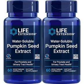 Life Extension Water-Soluble Pumpkin Seed Extract, 60 Vegetarian Capsules (Pack of 2)