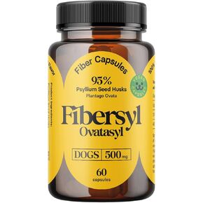 Pribersyl ovatasyl prebiotics للكلاب الصحة الجهاز الهضمي - مكملات ألياف الكلاب لإغاثة ودعم الإمساك - بذور قشر Psyllium لمشاكل الهضم الكلب - تصلب الكلاب - 60 كبسولات