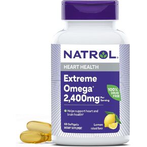 Natrol, Omega-3 Extreme Softgels, Heart Health Dietary Supplement, 60 Count