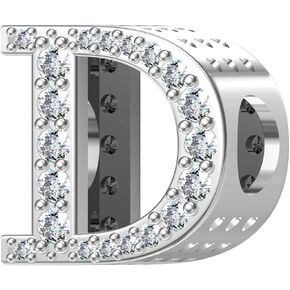 LNQOBU A~Z Alphabet Charm Letter Beads 925 Sterling Silver with Cubic Stones,Minimalist style Charms fits Pandora Bracelets & Necklace Womens Jewelry Gift