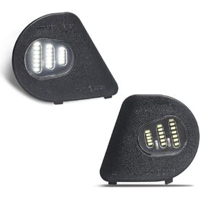 RUXIFEY LED Side Mirror Puddle Lights Replacement Compatible with 2010-2018 Dodge Ram 1500 2500 3500, White, Pack of 2